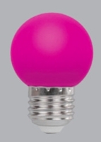 Bóng đèn G45 buld nhựa 01W, nhựa màu hồng, ánh sáng vàng