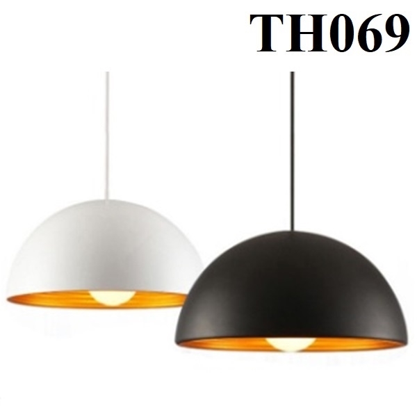 Thả đơn chao mũ cối đen , E27x01, mã TH069, KT (mm): D400