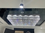 Đèn pha lê áp trần Asfour PL024 mâm inox gương vàng xước, 170 thanh lục giác và 468 hạt pha lê D40 Asfour, 24 mắt led cao cấp  KT(mm): L1400 x W1000