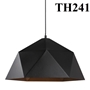 Thả đơn chao đa giác đen, thiếu bộ đế, E27x01, mã TH241, KT (mm): D380