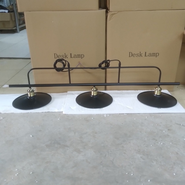 Đèn thả khung 3 bóng thân đen chao đĩa sắt đen nông phi 220 chụp đui đồng E27x3(chưa bóng)_TH113 Kích thước: 1200x680mm