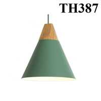 Thả đơn chao đui gỗ xanh, E27x01, mã TH387 A, KT (mm): D220x230