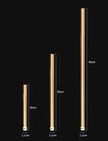 Bộ đèn TH533 gồm 30 đèn thả ống vàng dài D25*H500mm, đế đơn bé màu vàng, tích hợp led ánh sáng trung tính.