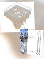 Đèn sảnh pha lê hạt vuông thả dài , có 928 dây và 36 mắt COB cao cấp max 6W, không mâm KT(mm); 2500 x 2500 x 2800