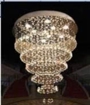 Đèn chùm pha lê thả thông minh 117PL, mâm tròn inox gương trắng, KT(mm): D1000 x H1000