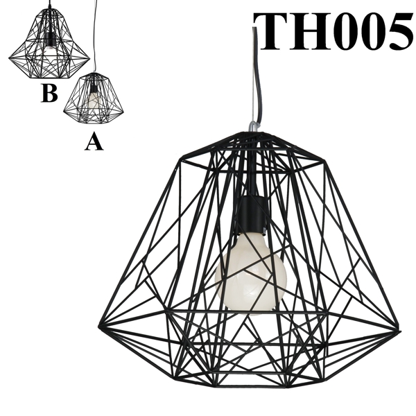 Đèn thả rọ sắt thân đen_TH005