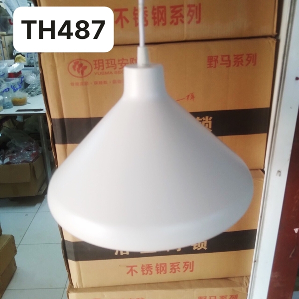 Thả đơn chao kín trắng, E27x01, mã TH487,1, KT (mm): D260x170