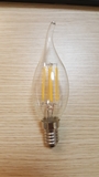 Bóng nến  led sợi 4W, thủy tinh trắng, đui E14, ánh sáng vàng