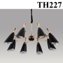 Đèn chùm loa hợp kim đen 8 bóng TH227, E27 x 8 + G4 x 8, KT(mm): 950 x 350
