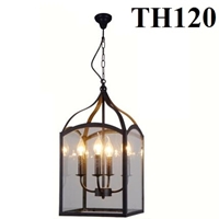Đèn chùm thả thủy tinh 4 bóng TH120, E14 x 04, KT(mm): 300*400