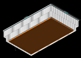 Đèn chùm pha lê thả thông minh PL024 gồm 2 tầng thanh lục giác mâm inox gương trắng hình chữ nhật,  KT (mm): 3950 x 2350 x 800