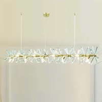 Đèn thả 553TH thân inox gương, cánh pha lê KT(mm) : L1500 x H180 , dây điều chỉnh